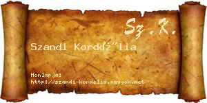 Szandi Kordélia névjegykártya